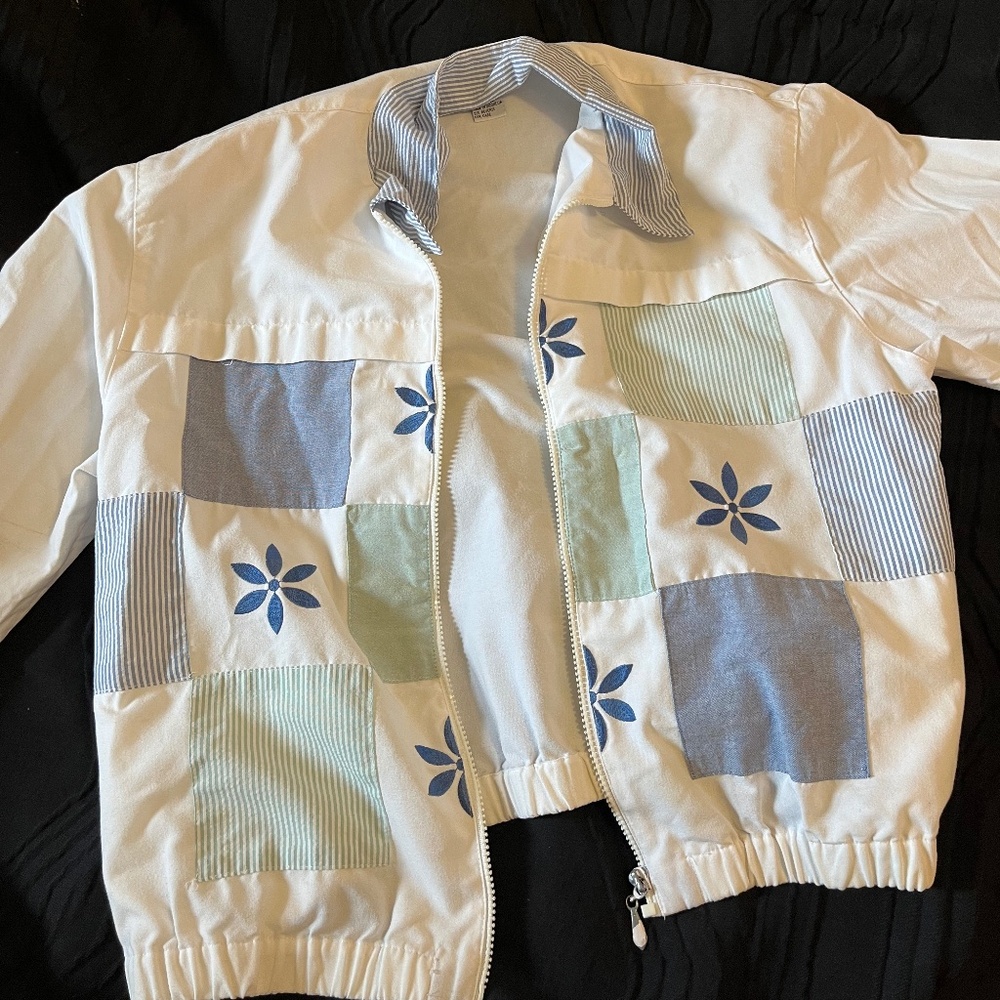 Vintage 90s Western Patchwork Jacket Cottagecore Boho Oversized